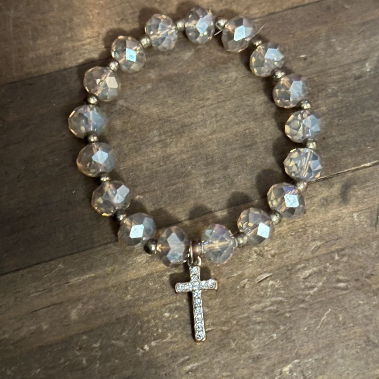 Other Champagne crystal glass bead stretch bracelets Size ONE SIZE - 7 Thumbnail