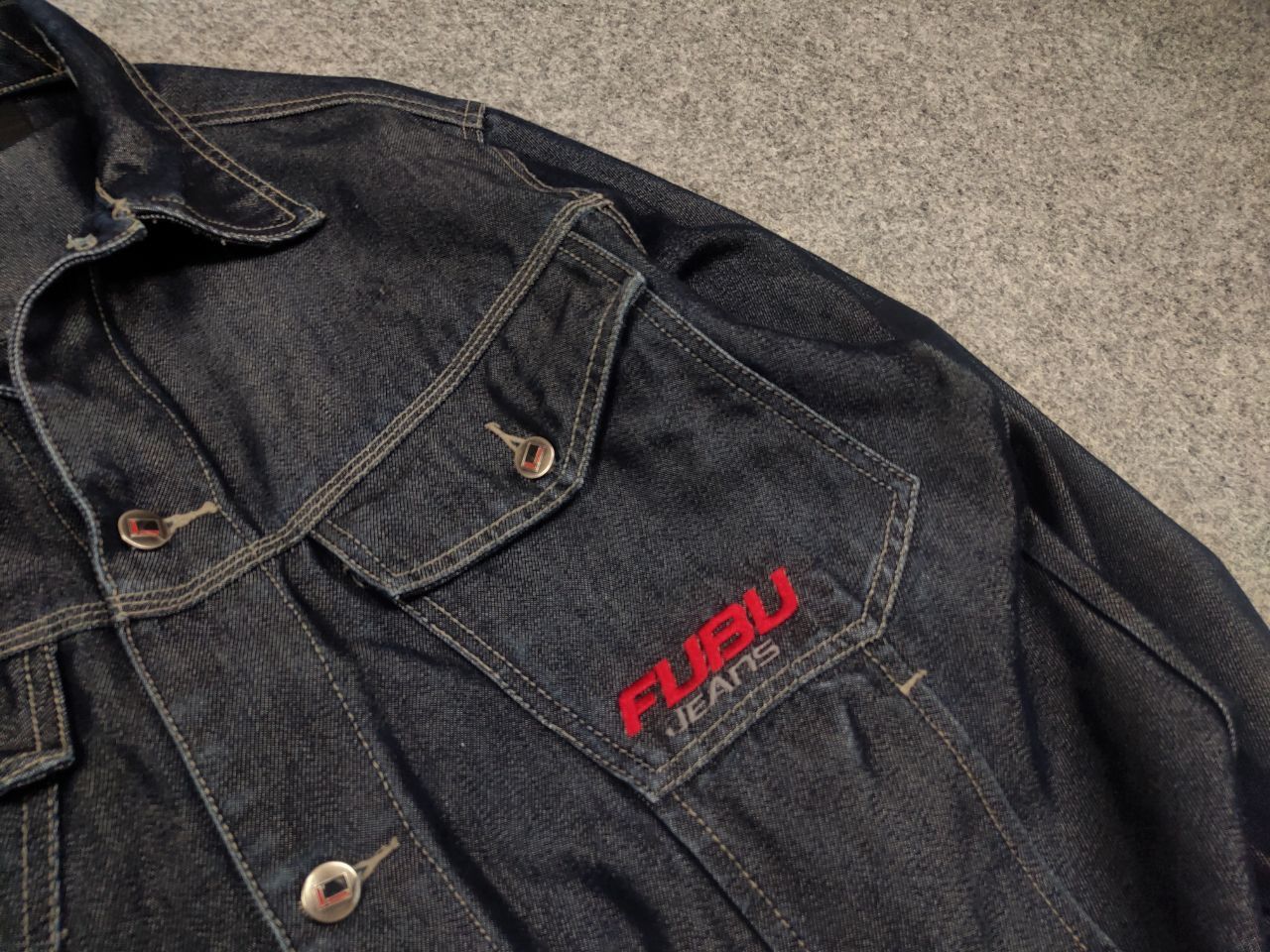 Fubu Vintage Fubu Logo collection Indigo blue denim Jacket Y2K Size US L / EU 52-54 / 3 - 8 Thumbnail