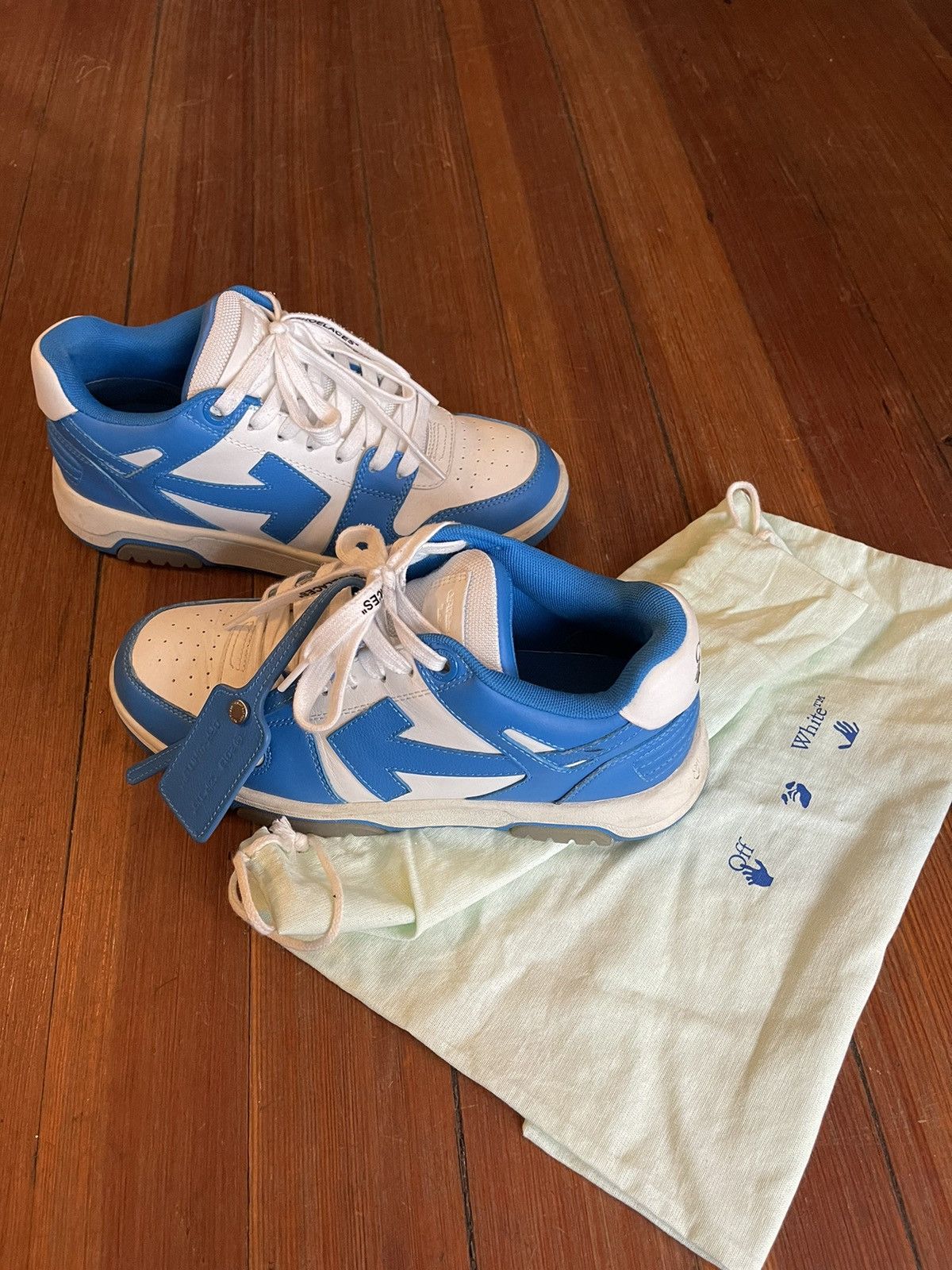 Off-White Out of Office Leather white/blue sneakers