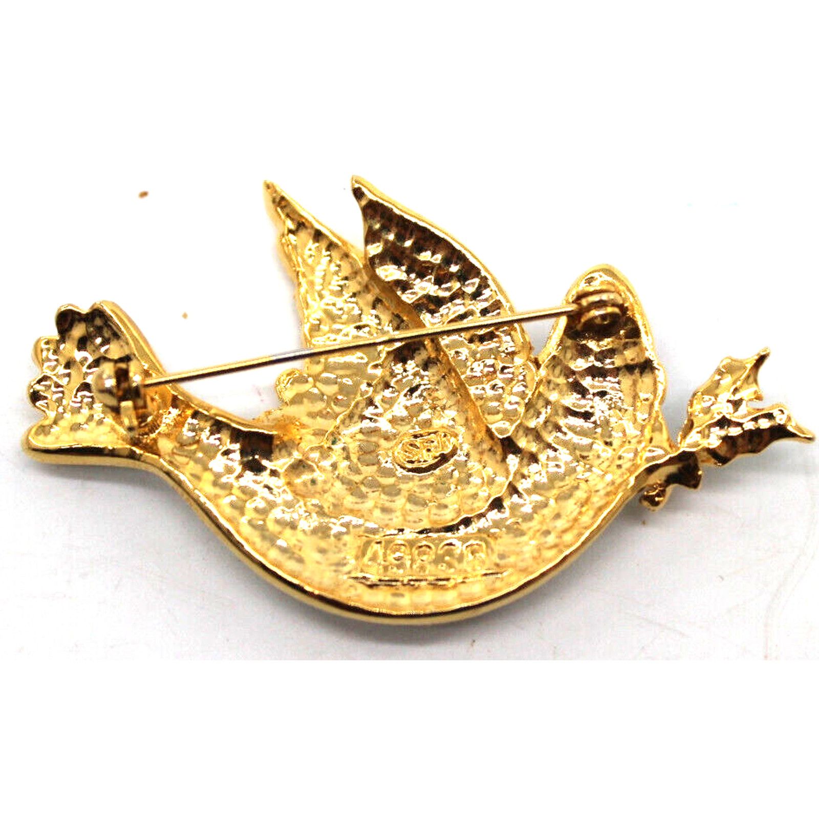 Other SFJ Christmas Dove Brooch Pin • Glittering White • Goldtone Size ONE SIZE - 3 Thumbnail