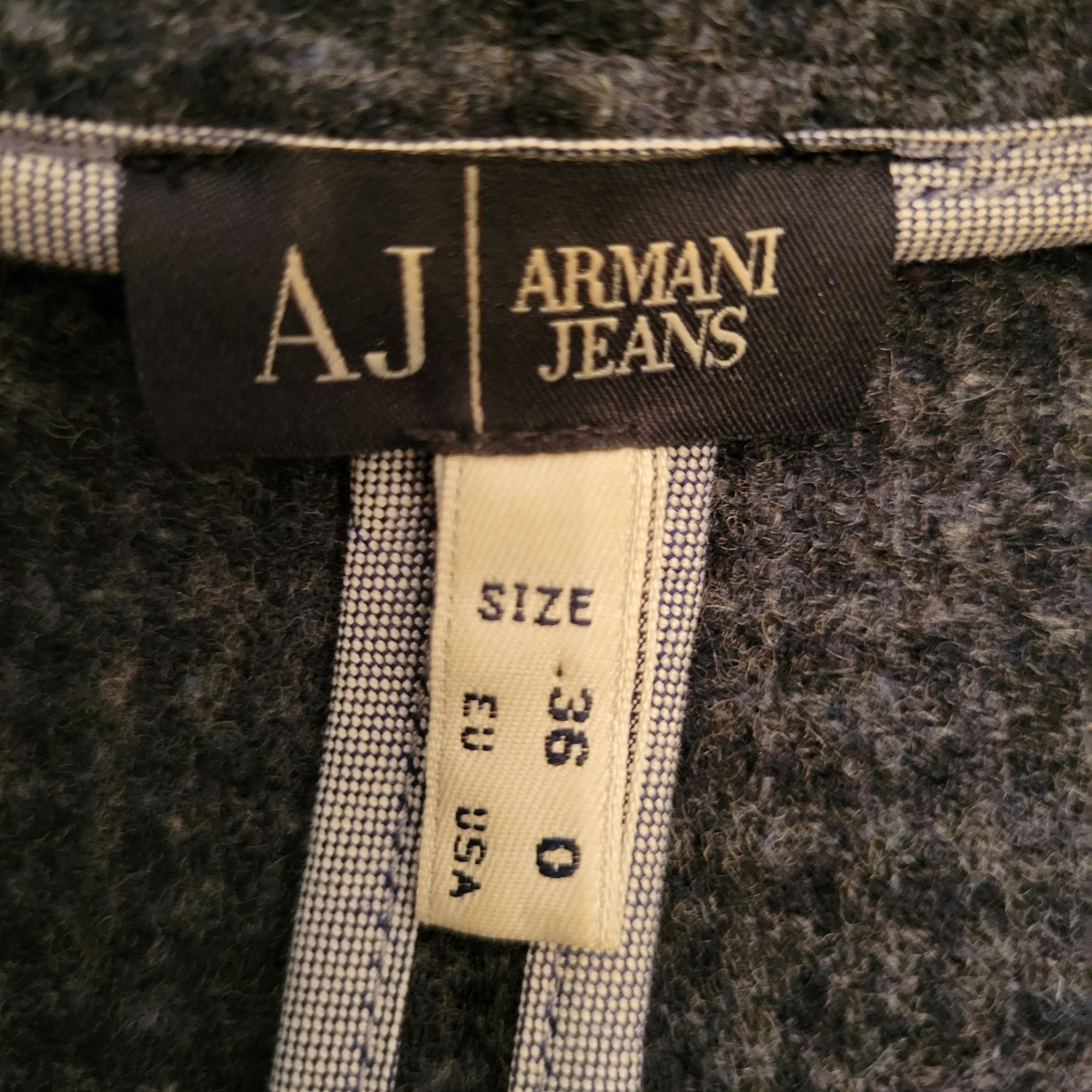 Armani Armani Jeans 0 Blue Gray Tweed Ruffle Wool Fitted Blazer Jac Size XS / US 0-2 / IT 36-38 - 3 Thumbnail