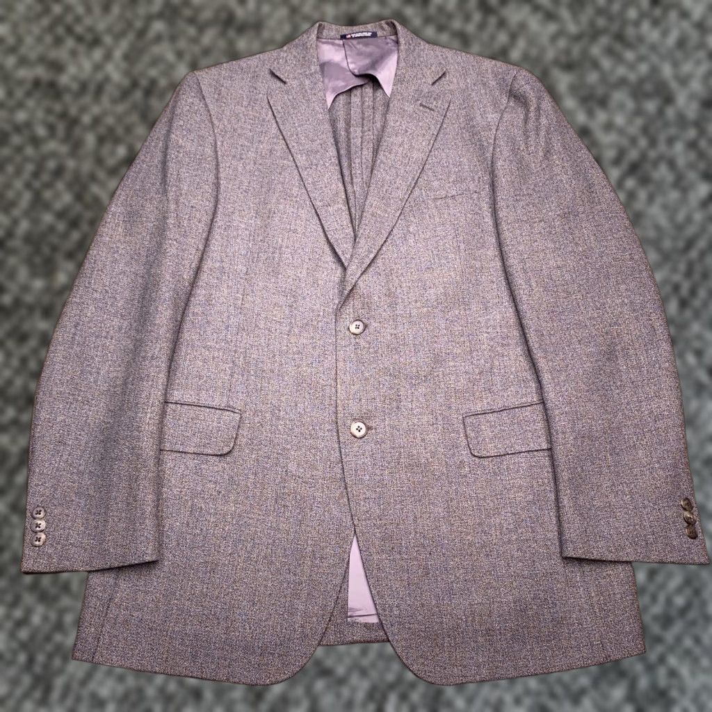 Hart Schaffner Marx Hart Schaffner Marx Sport Coat Gray Wool Blazer 41 Long USA Regular Classic Two-Button Single-Breasted Notch Lapel Mens Jacket Size 42R - 1 Thumbnail