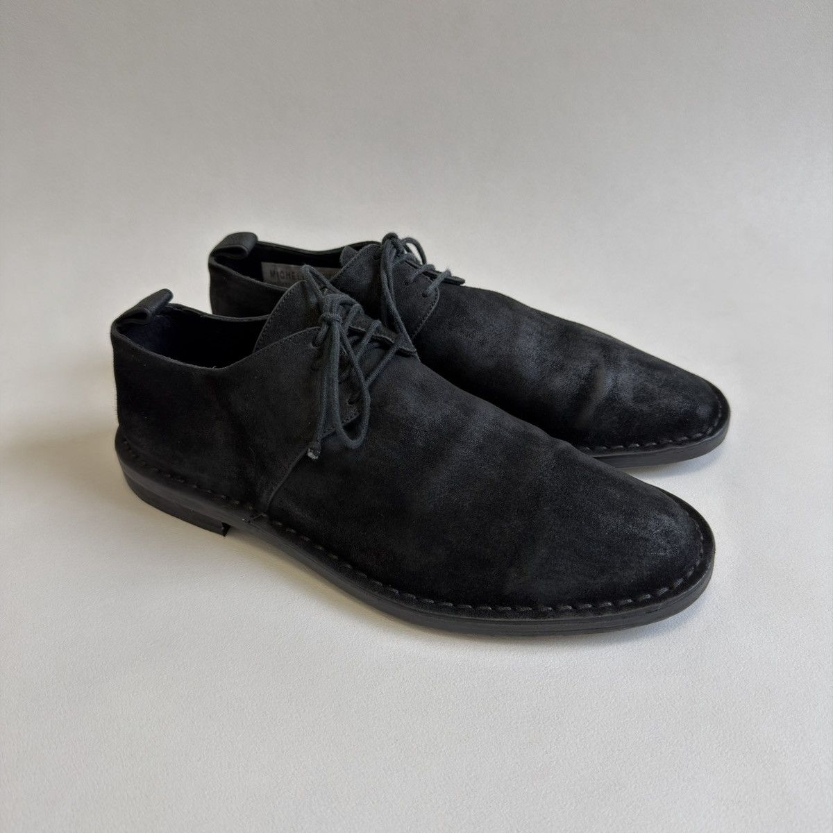 Ann Demeulemeester Sample Black Burnished Suede Lace Up Shoes Size US 9 / EU 42 - 7 Thumbnail