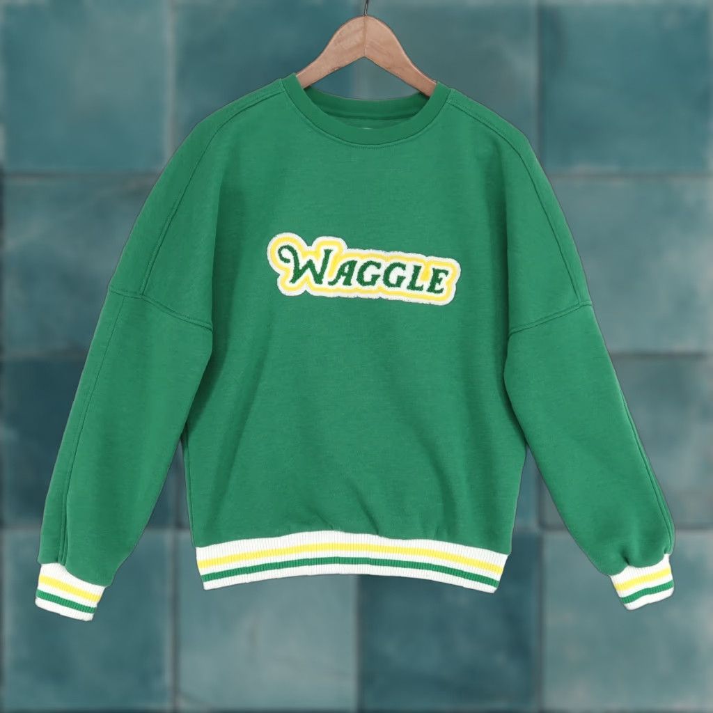 Vintage Waggle Sweatshirt Adult XS Green Chenille Patch Golf Azalea Collection Size US XS / EU 42 / 0 - 1 Thumbnail