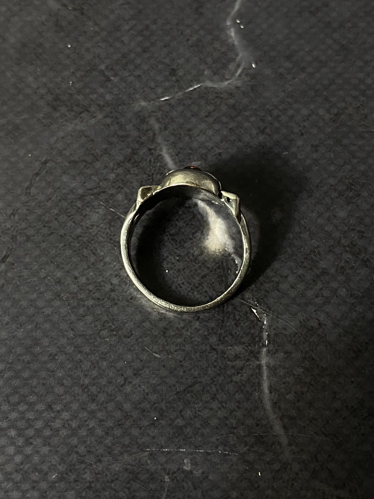 Japanese Brand Vintage Skull Ring, Red Crystal Eye, Gothic Size ONE SIZE - 3 Thumbnail