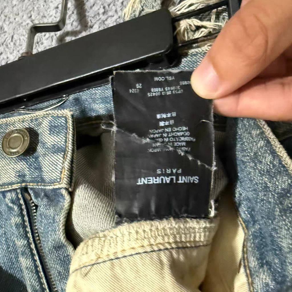 Yves Saint Laurent Saint Laruent13fw First Year Show Erosive and Damaged Blue Size US 29 - 5 Thumbnail