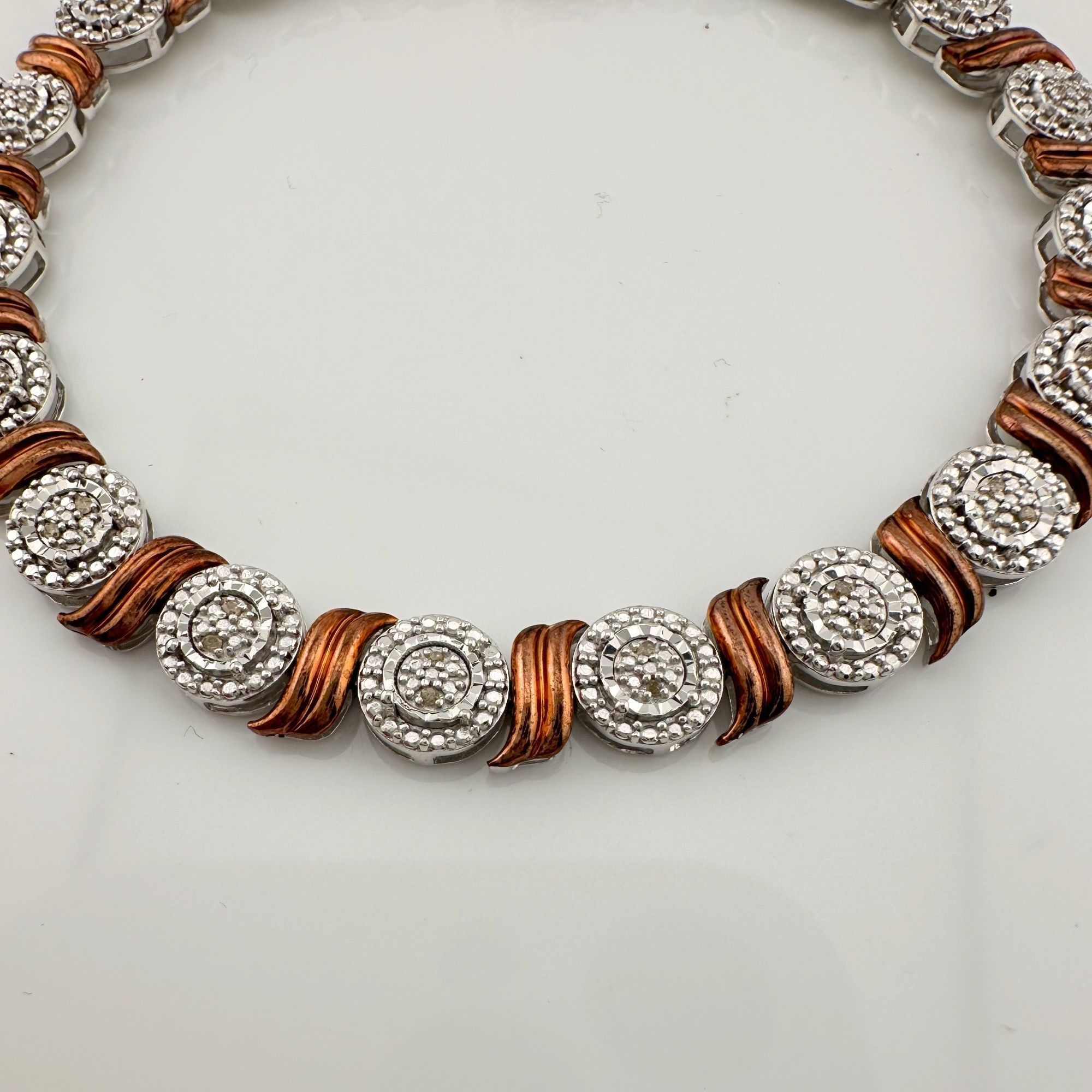 Other Beautiful Rose Gold Overlaying Sterling Diamond Bracelet Size ONE SIZE - 11 Thumbnail