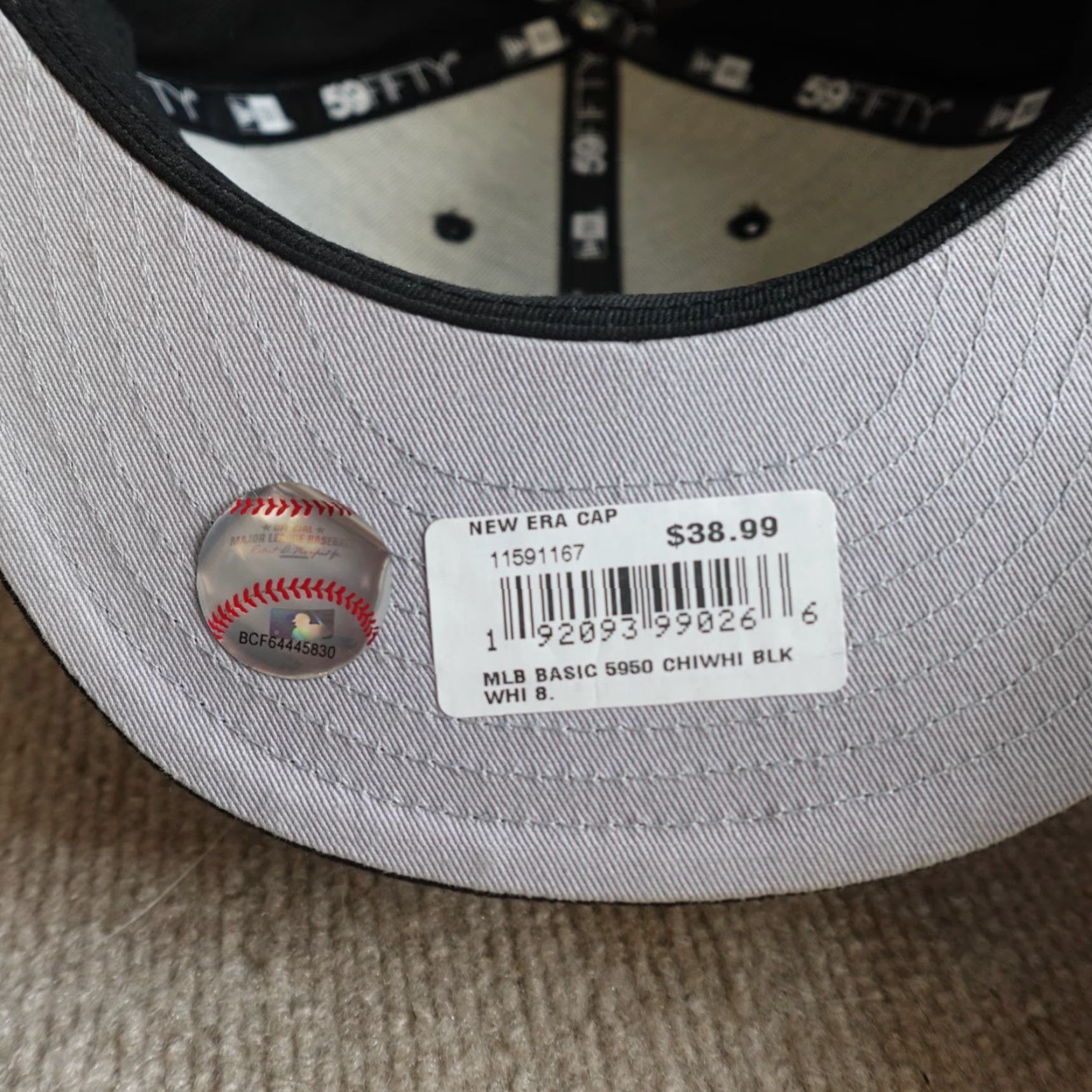 New Era Chicago White Sox Hat Fitted 8 Embroidered New Era Fitted Baseball Cap Men Black Polyester Sports Casual Signals 90s Size ONE SIZE - 5 Thumbnail