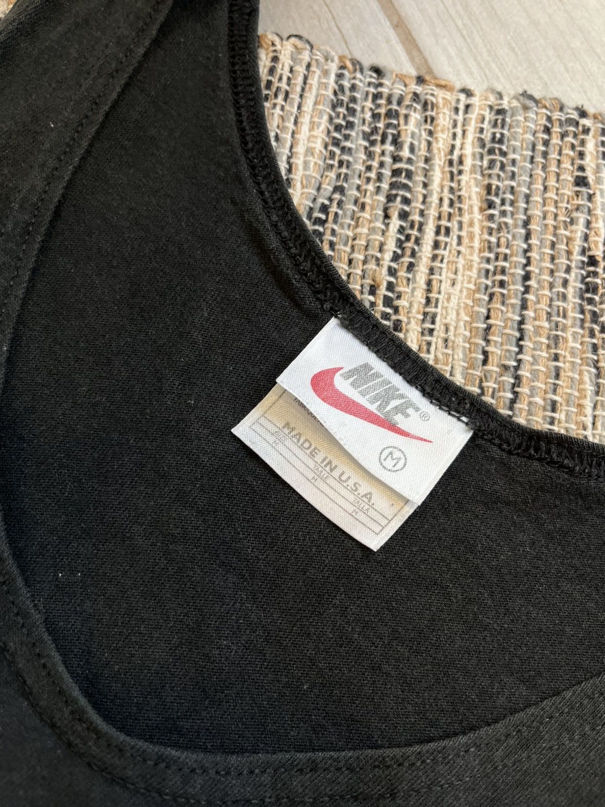 Nike × Vintage Vintage Nike Tshirt Black Made in USA tee minimalistic Size US M / EU 48-50 / 2 - 11 Thumbnail