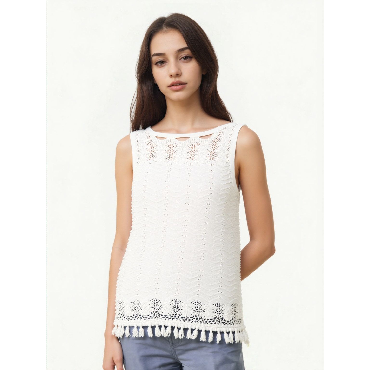 Lilly Pulitzer Lilly Pulitzer White Knit Tank Top - Size XS Size XS / US 0-2 / IT 36-38 - 1 Thumbnail