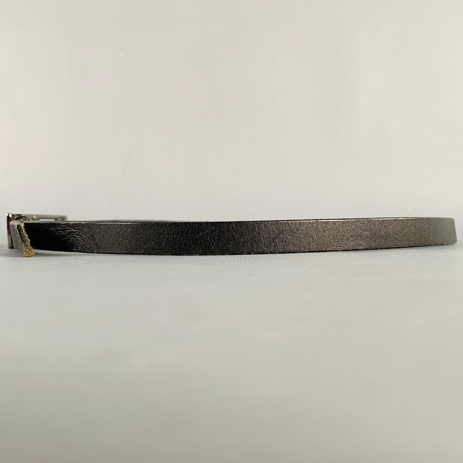 J.Lindeberg J.LINDEBERG Size 30 Black Silver Logo Leather Leather Belt Size 30 - 5 Thumbnail
