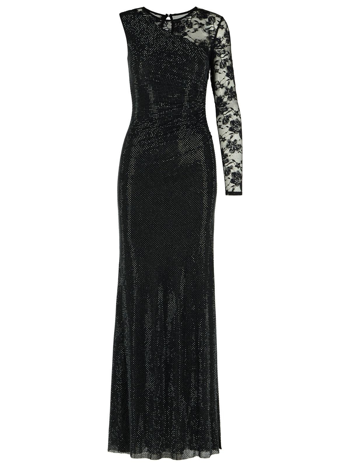 SELF PORTRAIT 'Rhinestone' Black Polyester Dress