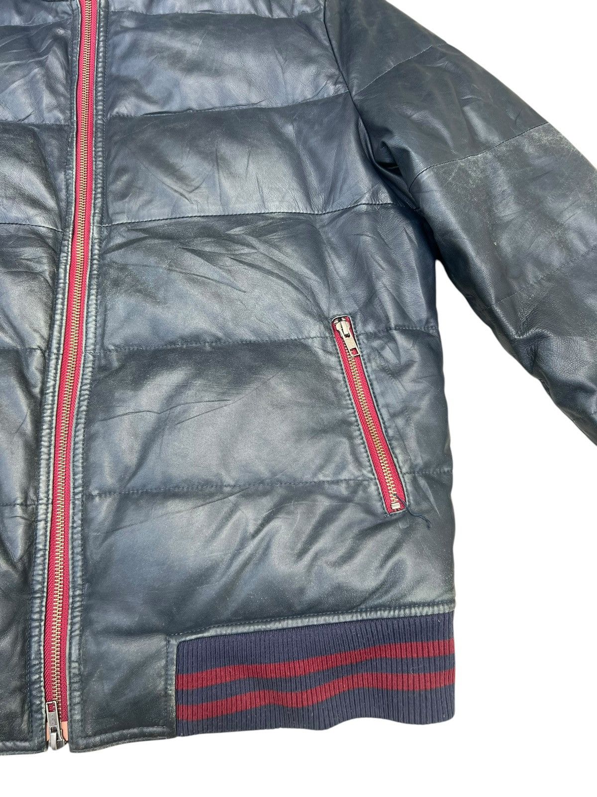 Japanese Brand VTG Nichiwa Wind Armour Patina Sheepskin Leather Down Jacket Size US L / EU 52-54 / 3 - 12 Thumbnail