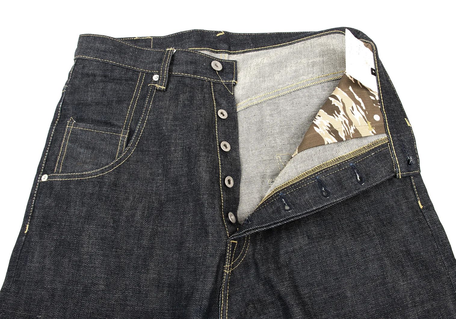 Ganryu Camouflage Pocket Straight Denim Pants Indigo S Size US 30 / EU 46 - 5 Thumbnail