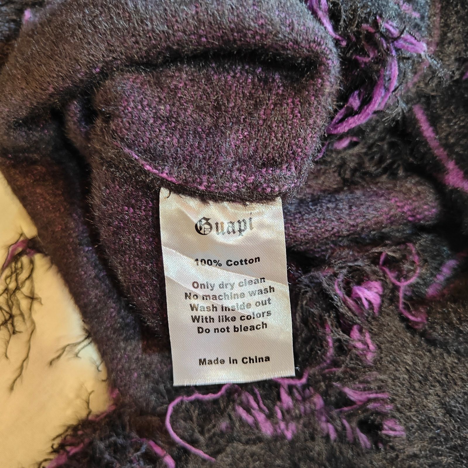 Other Guapi Black Fuzzy Sweater Purple Spiderweb Distressed Hem Size US M / EU 48-50 / 2 - 6 Thumbnail