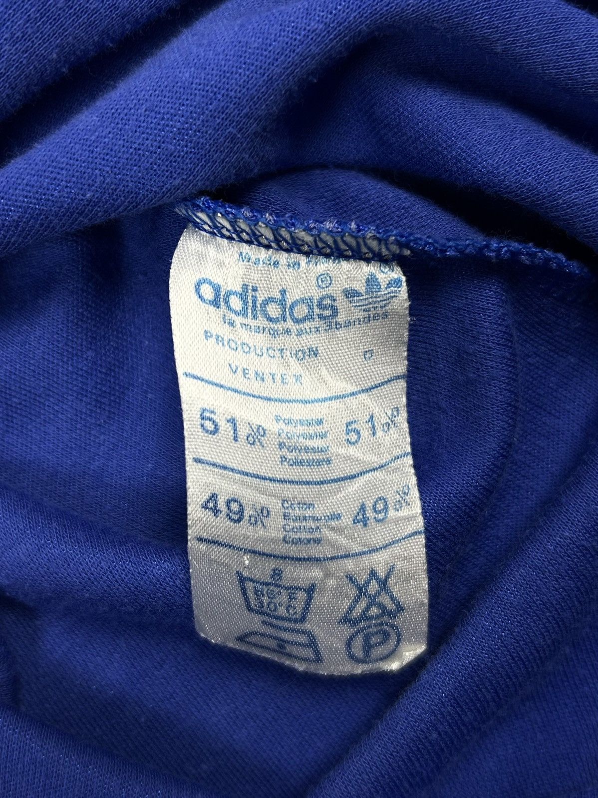 Adidas RARE Adidas 80s Vintage Soccer Jersey Blue L Made in France Size US L / EU 52-54 / 3 - 17 Thumbnail