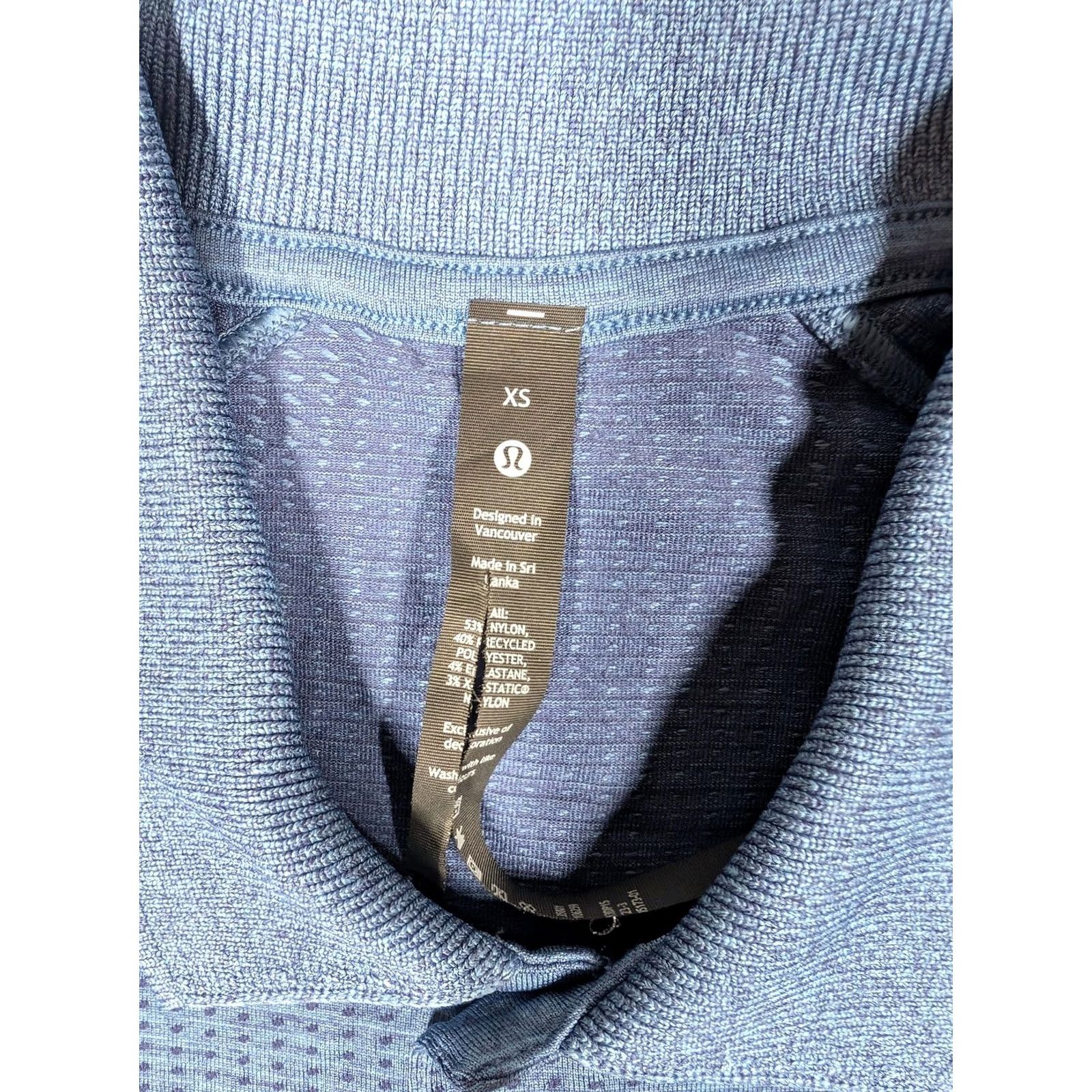 Lululemon Lululemon Mens XS Polo Shirt Blue Geometric Knit Golf Performance Stretch Top Size US XS / EU 42 / 0 - 4 Thumbnail