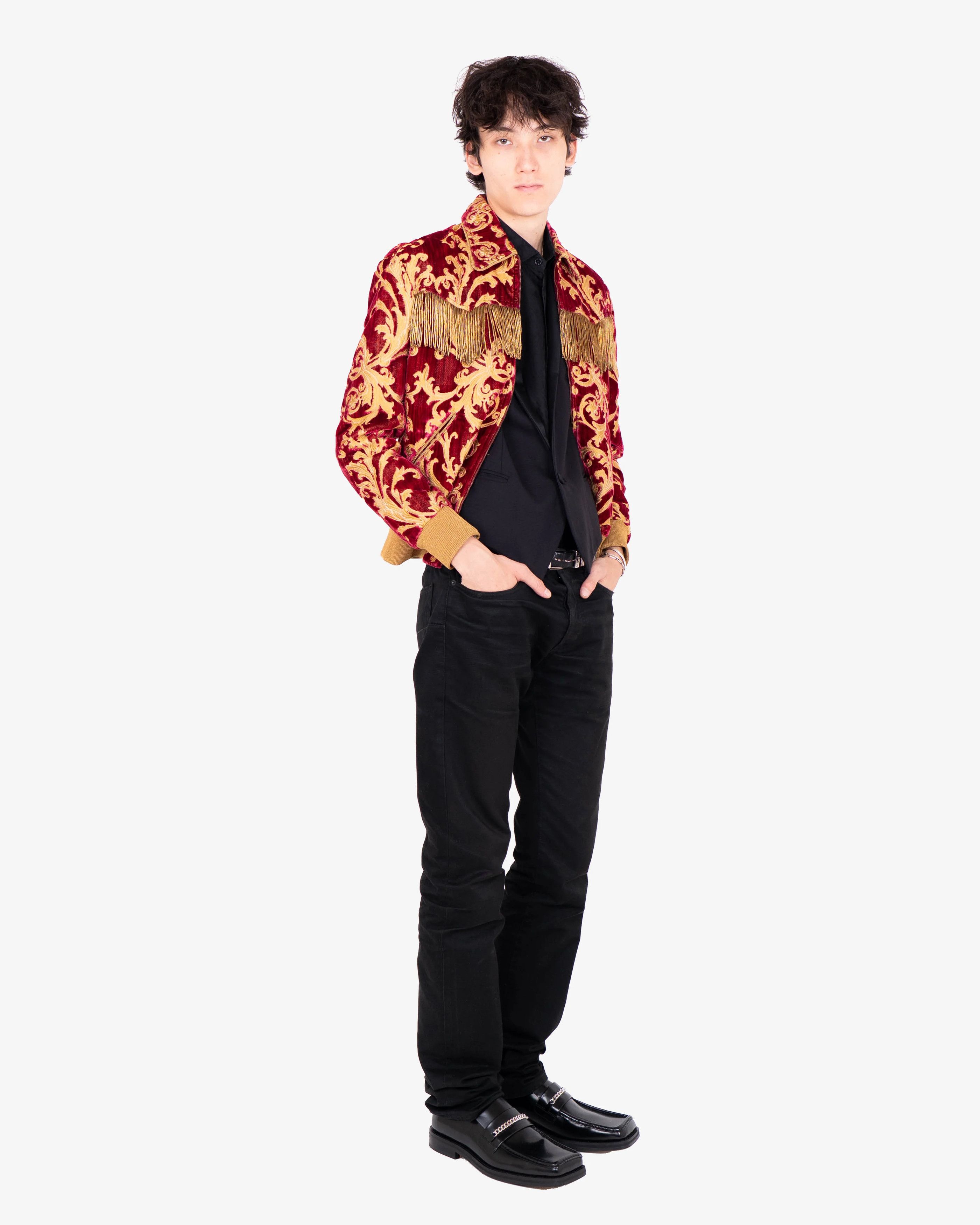 Saint Laurent Paris Brocade Fringe Bomber Jacket (FW16) Size US M / EU 48-50 / 2 - 10 Thumbnail