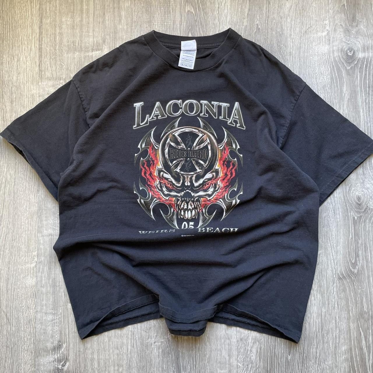 JNCO × Vintage Vintage Y2K 2000's Biker Laconia Grunge Tribal Graphic Tee Size US XL / EU 56 / 4 - 1 Thumbnail