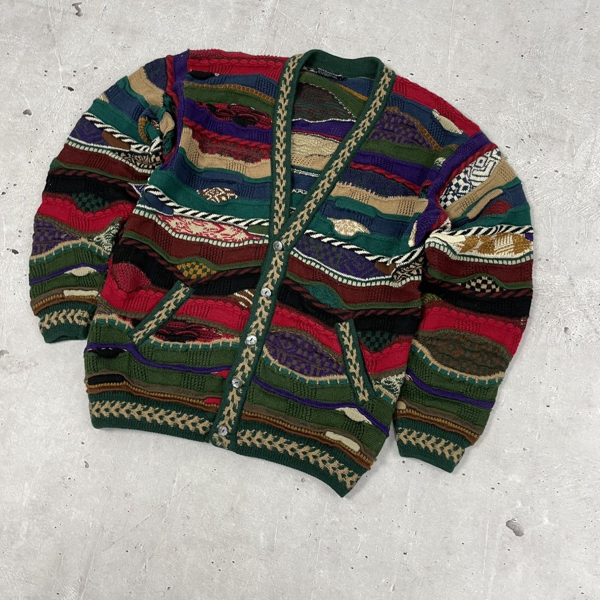 Coogi Vintage 80’s Coogi 3D knitted Cardigan Notorius B.I.G Size US M / EU 48-50 / 2 - 4 Thumbnail