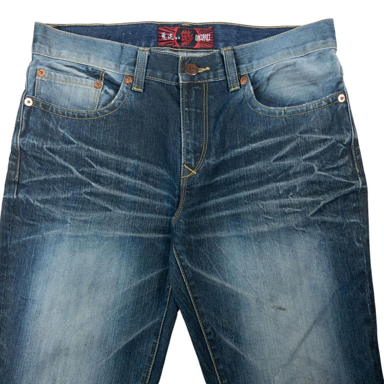 Other Vintage Oniarai Japanese Embroidered Denim Jeans Size W35 Size US 35 - 4 Thumbnail