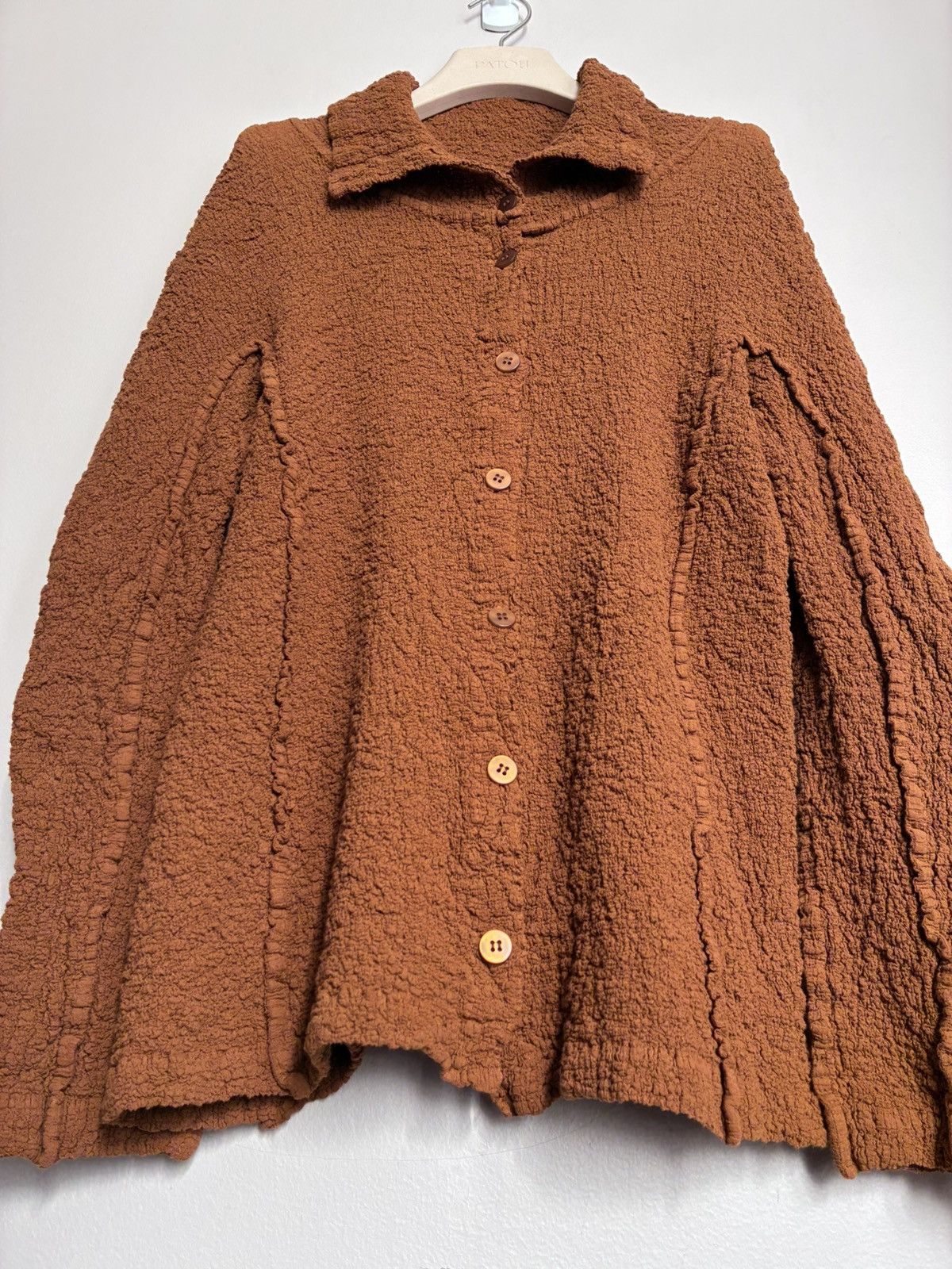 Issey Miyake ISSEY MIYAKE ME SS22 Toffee Brown Cauliflower Button Shirt Size US M / EU 48-50 / 2 - 8 Thumbnail