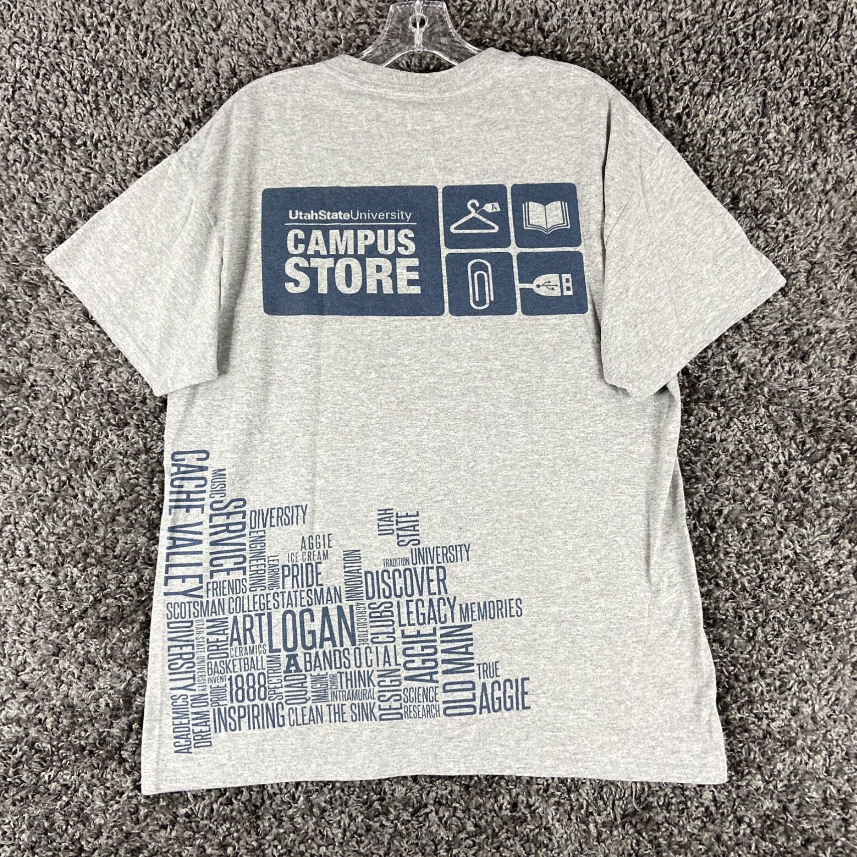 Gildan Gildan Dry Blend Utah State Aggies T Shirt Gray Blue Short Sleeves Adult Large T Shirt Mens Blue Gray Utah State Aggies Gildan Dryblend Size US L / EU 52-54 / 3 - 7 Thumbnail