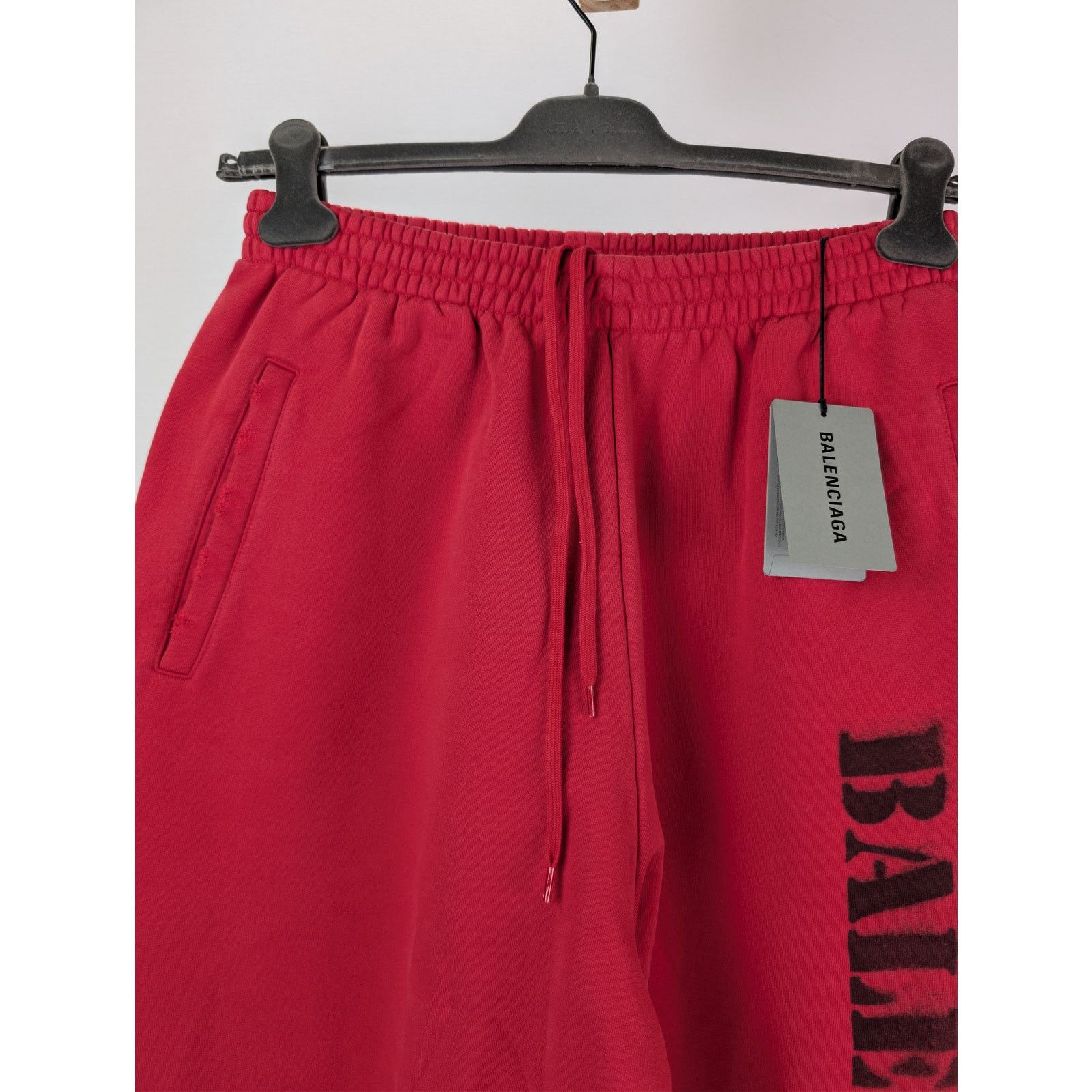 Balenciaga o1rshd1 Baggy Sweatpants Trousers in Red/black Size US 30 / EU 46 - 6 Thumbnail