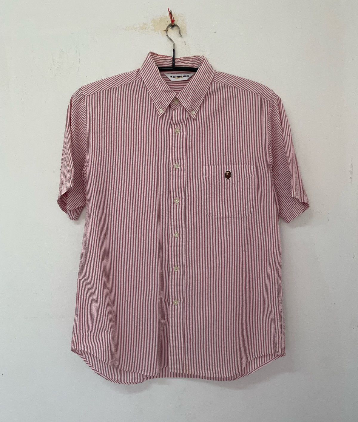 Bape ONE POINT STRIPED BD S/S SHIRT Size US M / EU 48-50 / 2 - 1 Thumbnail