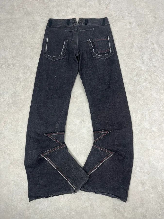 Marithe + Francois Girbaud 2000s Marithé + François Girbaud Dark Grey Avant-Garde Flared Denim Jeans Size US 30 / EU 46 - 7 Thumbnail