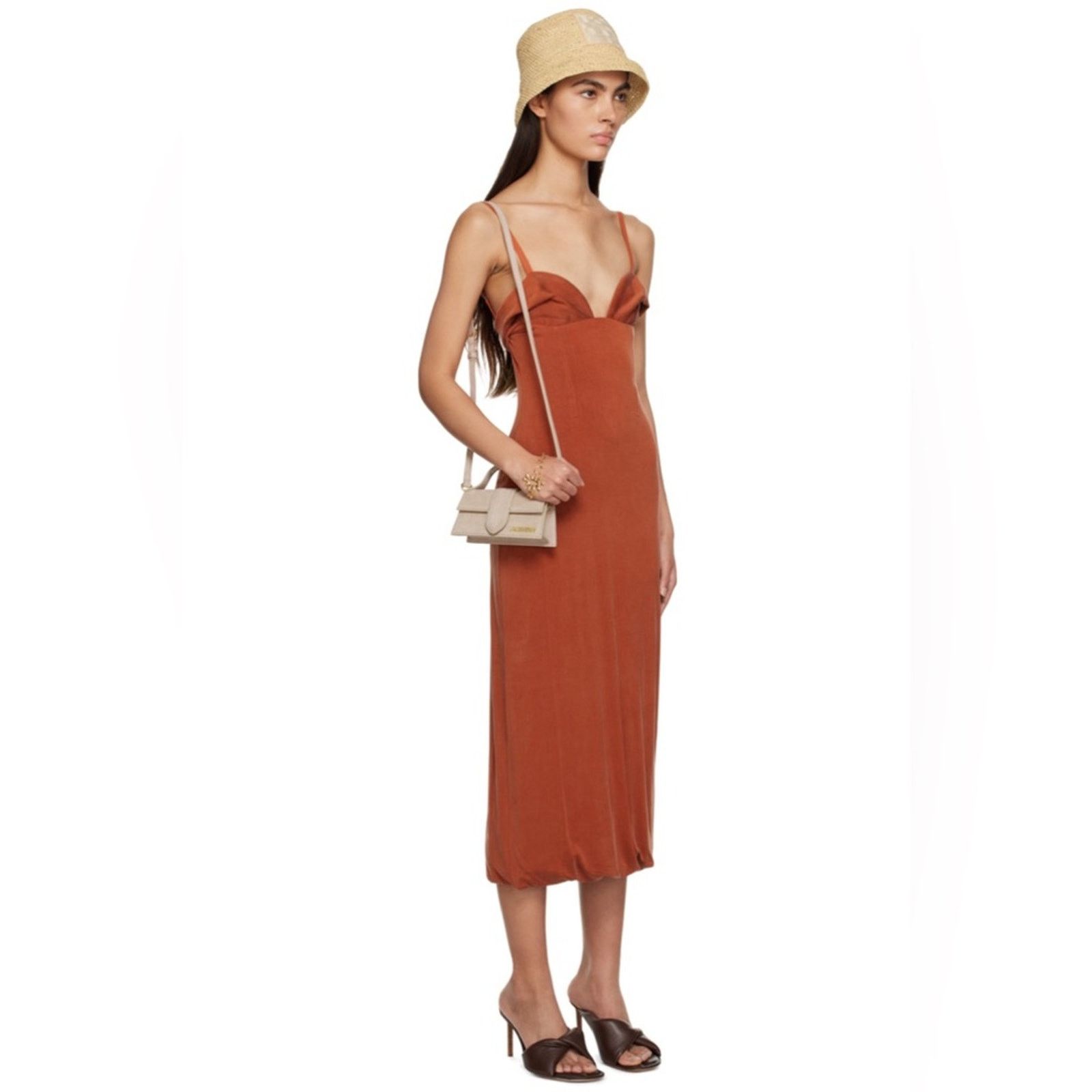 Jacquemus JACQUEMUSOrange Le Raphia Midi Terracotta Dress 40 Size L / US 10 / IT 46 - 5 Thumbnail