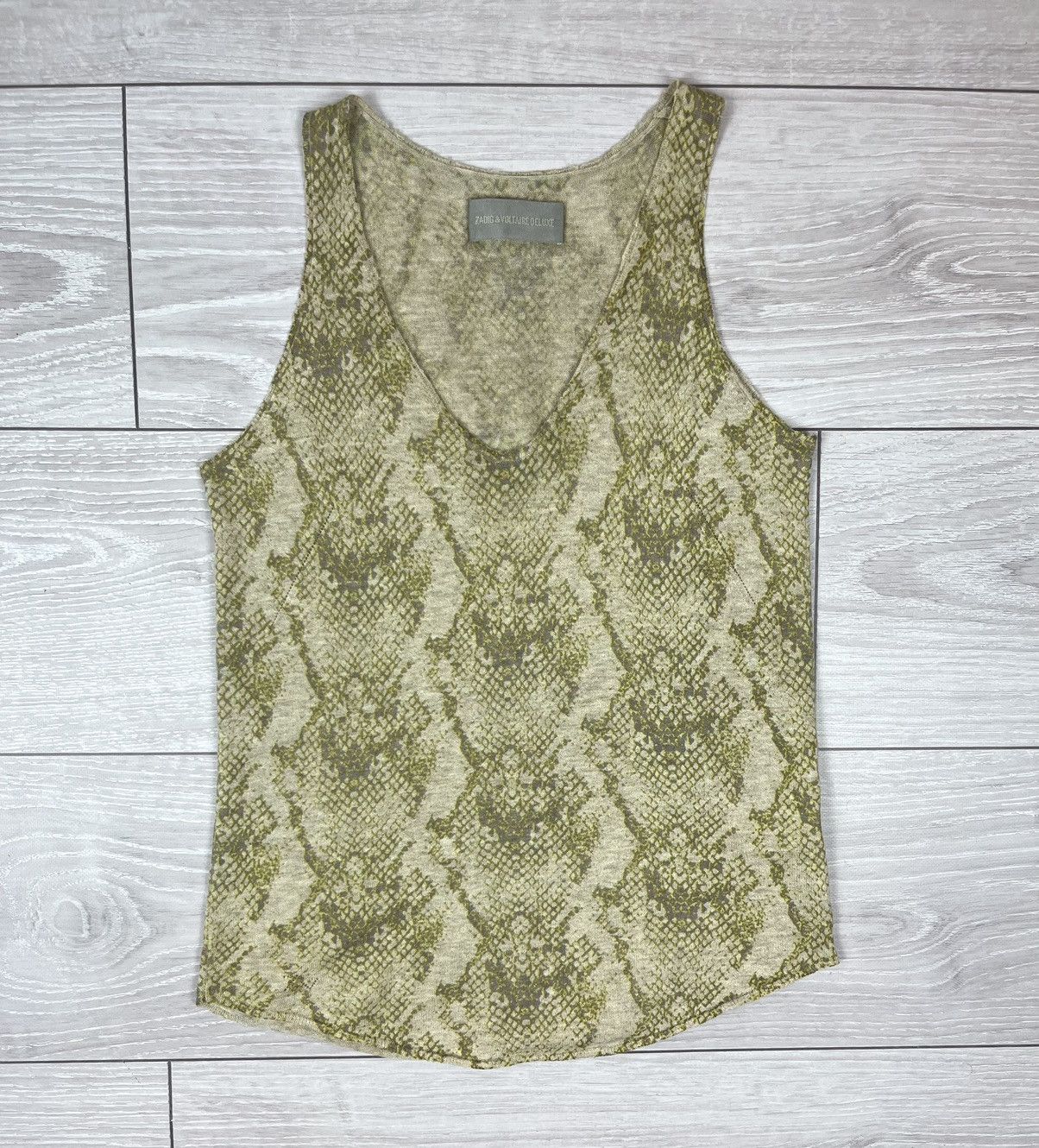 Zadig & Voltaire Zadig Voltaire Deluxe 100% Cashmere Joss Print Tank Top Size S / US 4 / IT 40 - 1 Thumbnail