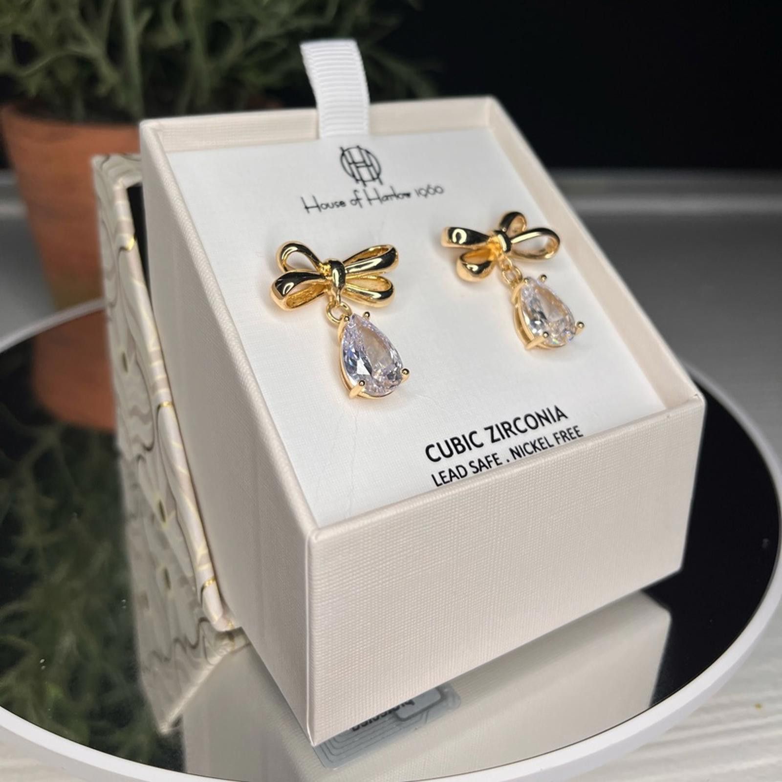 Designer House of Harlow 1960 Gold Bow Earrings Size ONE SIZE - 1 Thumbnail