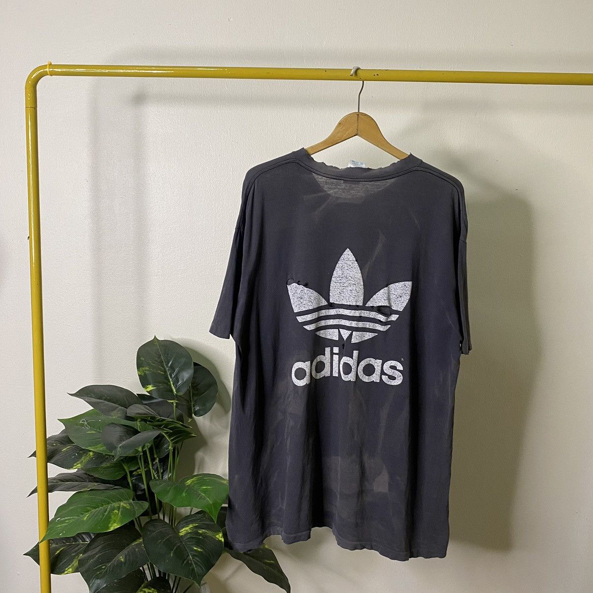 Adidas × Vintage 1990s Adidas Double Sided Logo Distressed Sunfaded Tee Size US XL / EU 56 / 4 - 6 Thumbnail