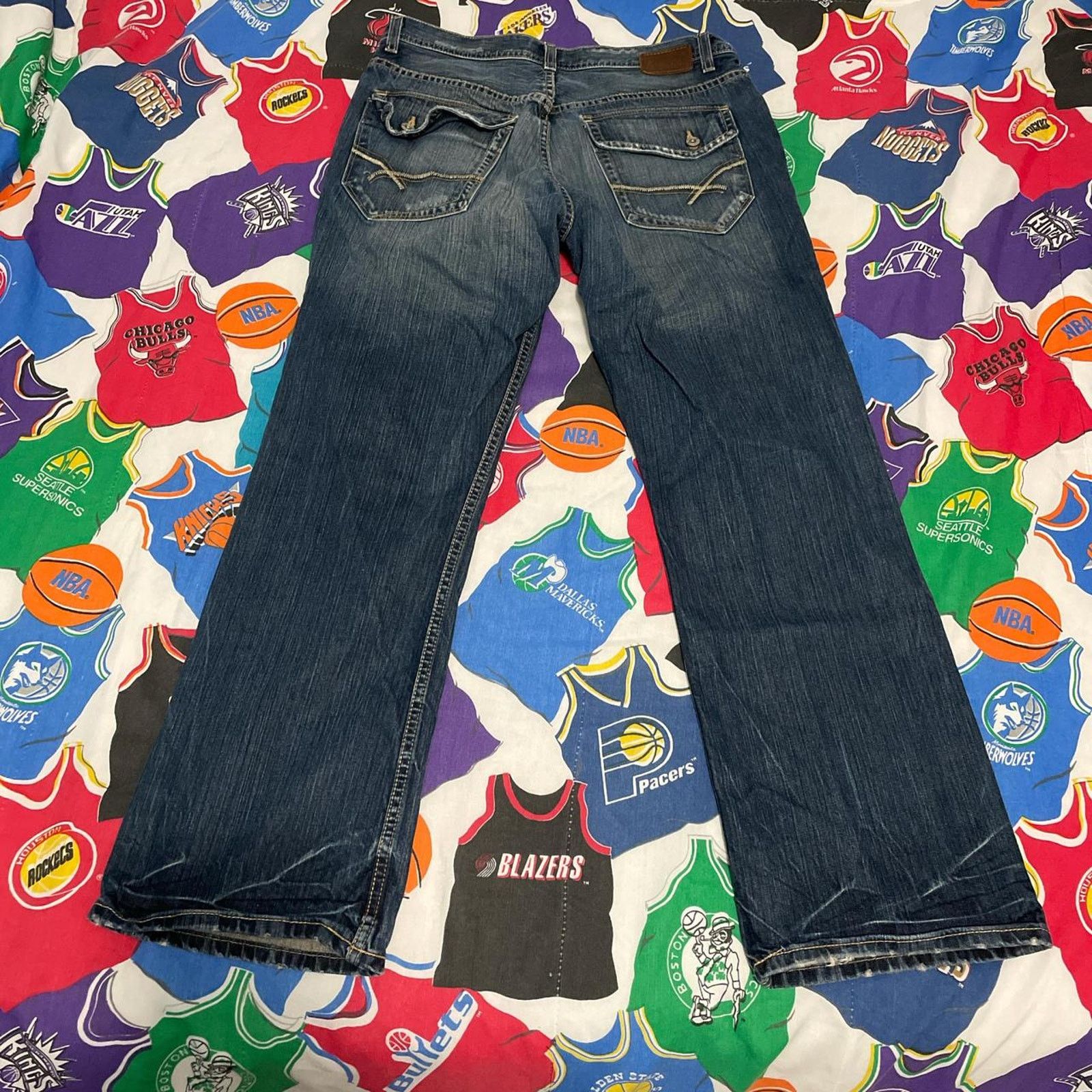 Affliction × BKE × Rock Revival Y2K BKE Derek Denim Relaxed Baggy Straight Jeans Pants Size US 34 / EU 50 - 3 Thumbnail