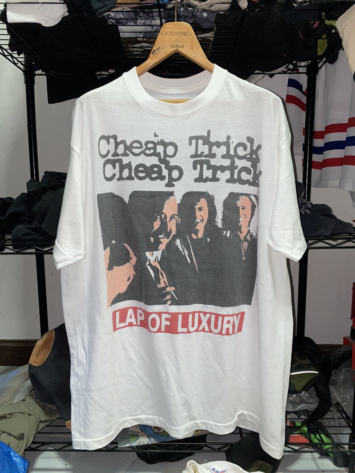 image of Band Tees x Rock Band Vintage 80's Cheap Trick T-Shirt in White, Men's (Size XL)