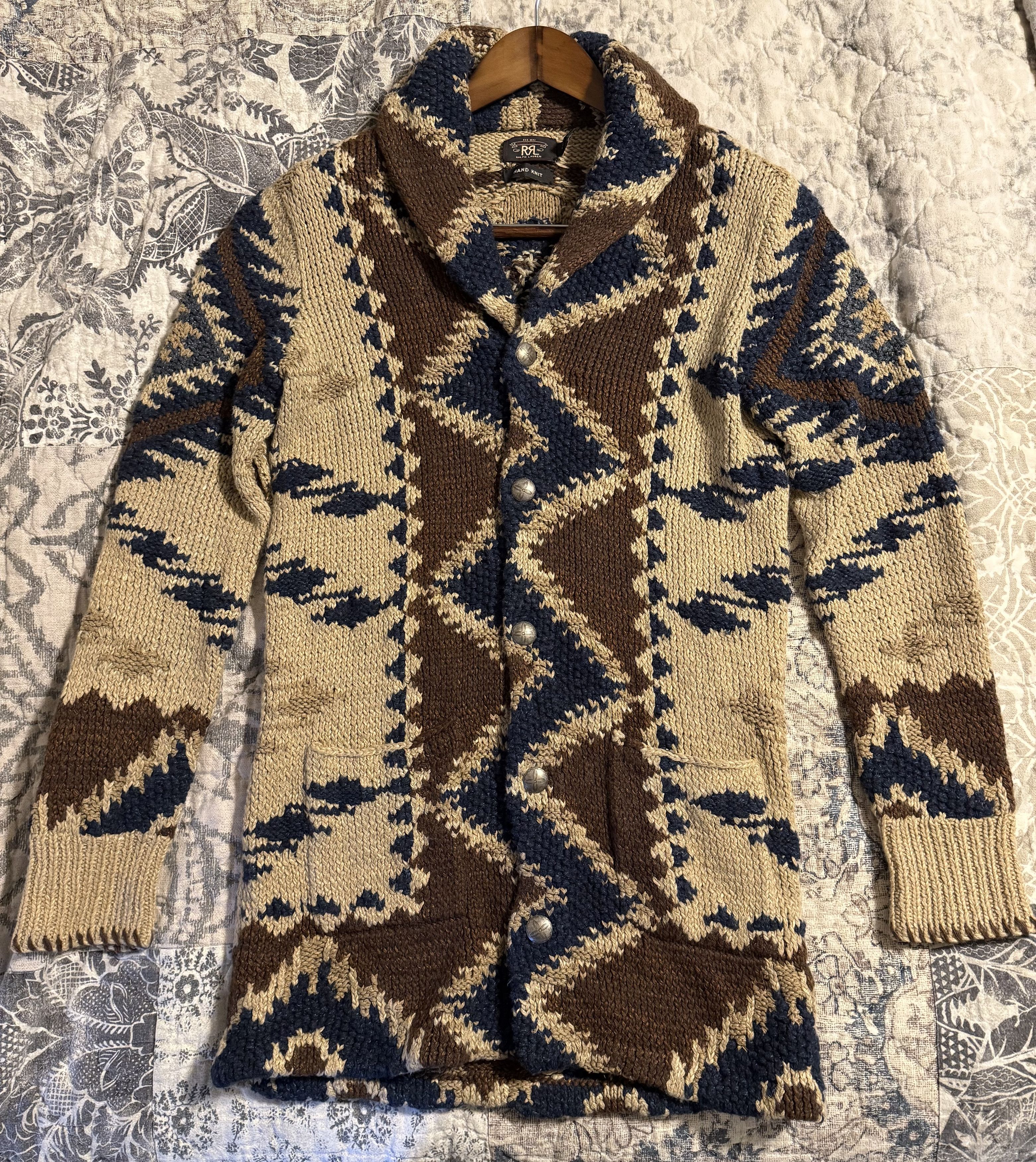 RRL Ralph Lauren RRL Hand Knit Ranch Cardigan Size L / US 10 / IT 46 - 1 Thumbnail