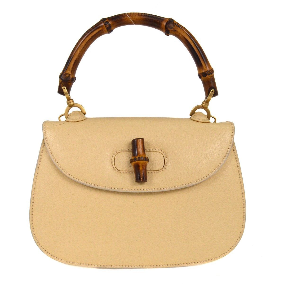 Gucci Gucci Vintage Convertible Bamboo Top Handle Bag Leather Size ONE SIZE - 1 Thumbnail