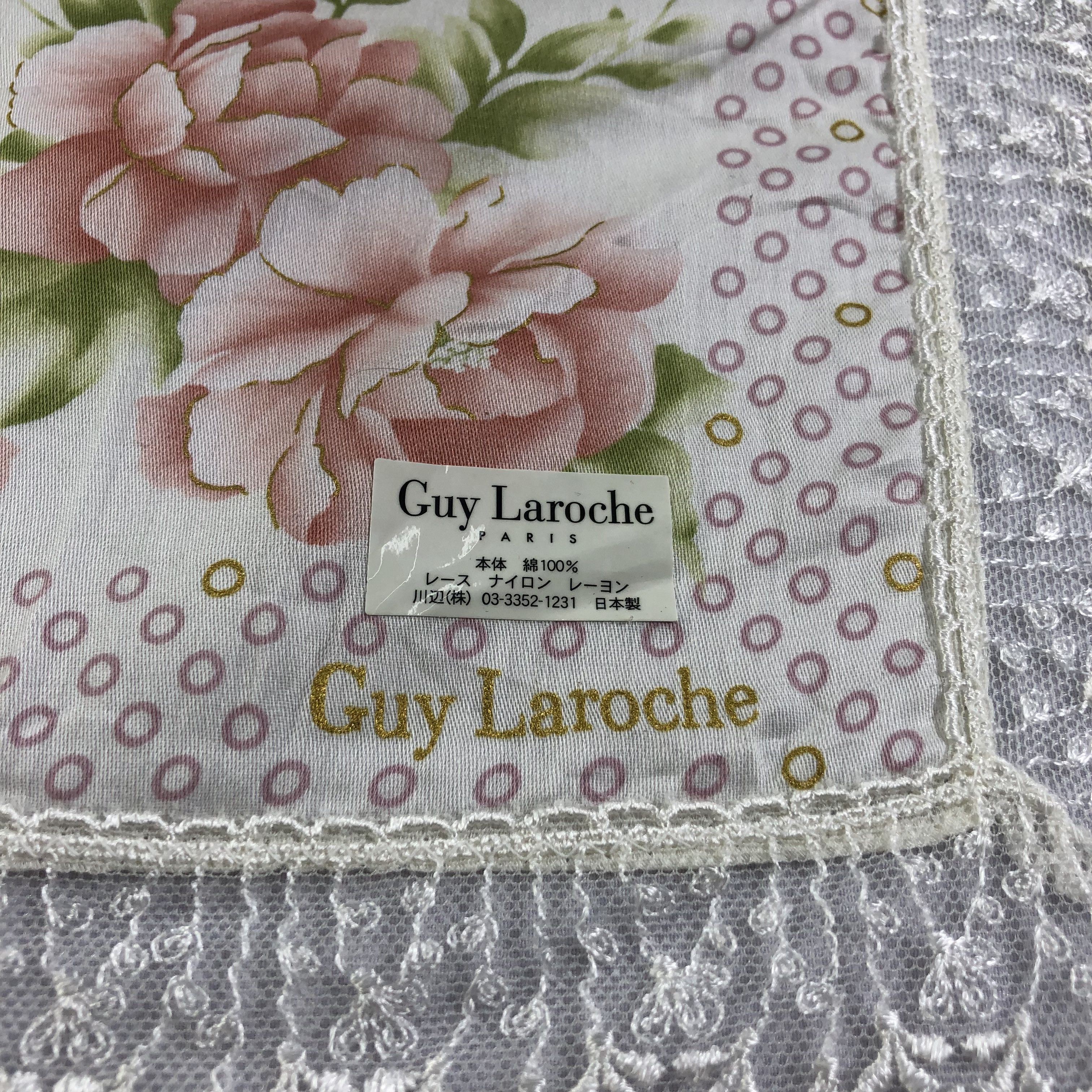 Guy Laroche × Vintage Guy Laroche Laces Handkerchief Neckerchief Bandana H2194 Size ONE SIZE - 4 Thumbnail