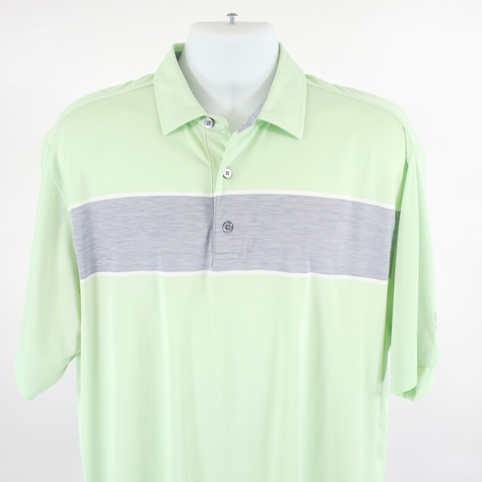Footjoy FJ Large Footjoy Lime Green Gray Color Block Polo Shirt Shor Size US L / EU 52-54 / 3 - 1 Thumbnail
