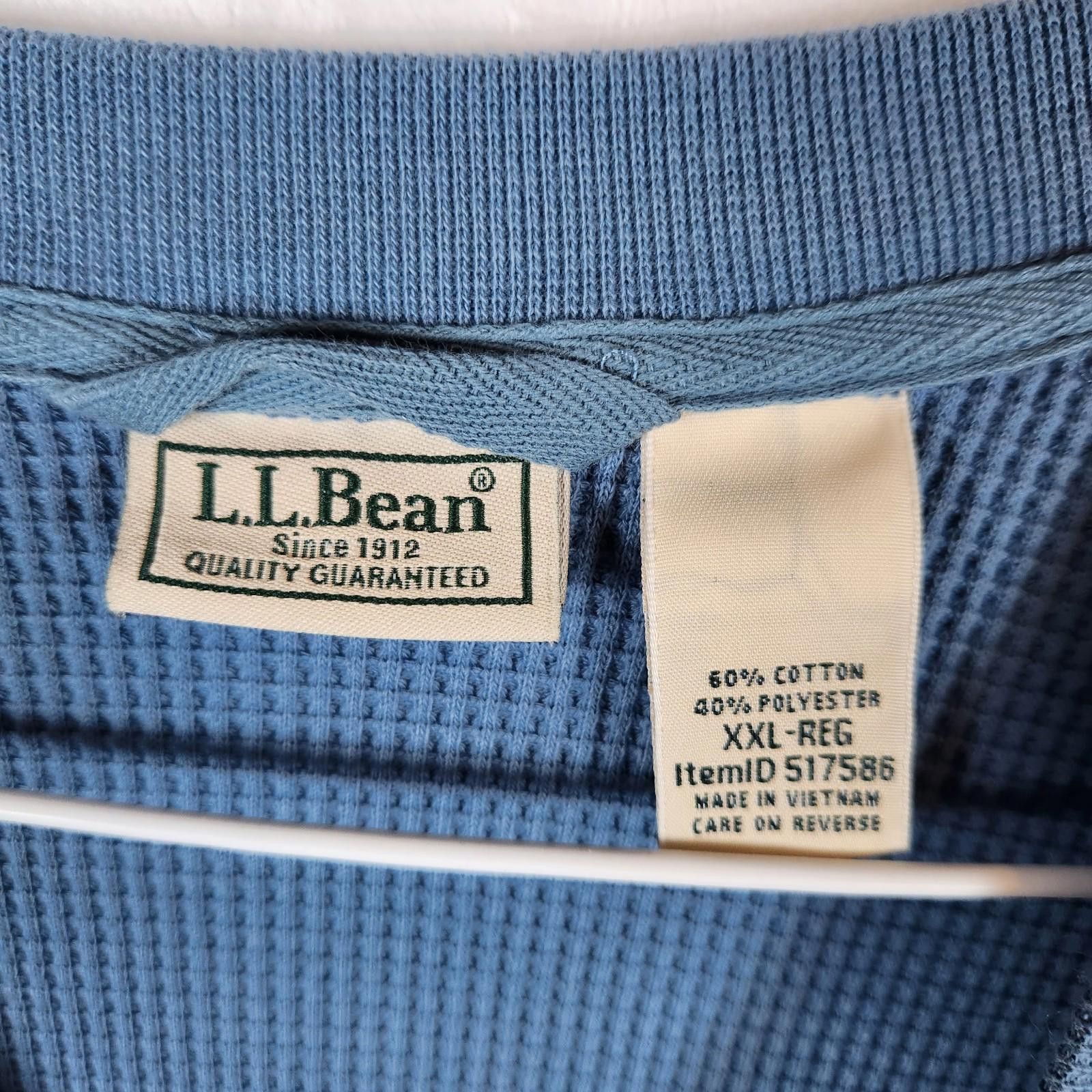 L.L. Bean LL Bean Waffle Knit Henley Blue Size 2XL Size US XXL / EU 58 / 5 - 5 Thumbnail
