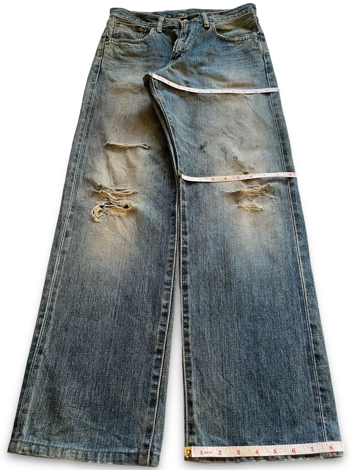 Edwin Vintage Edwin 505X Selvedge Distressed Baggy Jeans Size US 31 - 14 Thumbnail