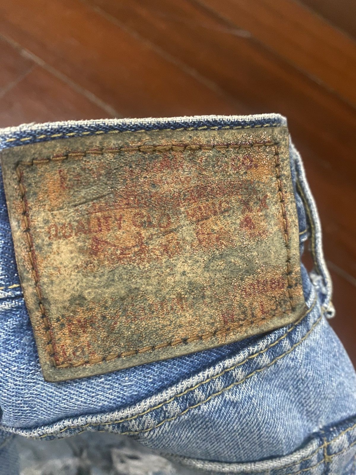 Levi's Vintage Clothing Vintage Levi’s Big E 702 XX Selvedge Distressed Repair Jeans Size US 31 - 14 Thumbnail