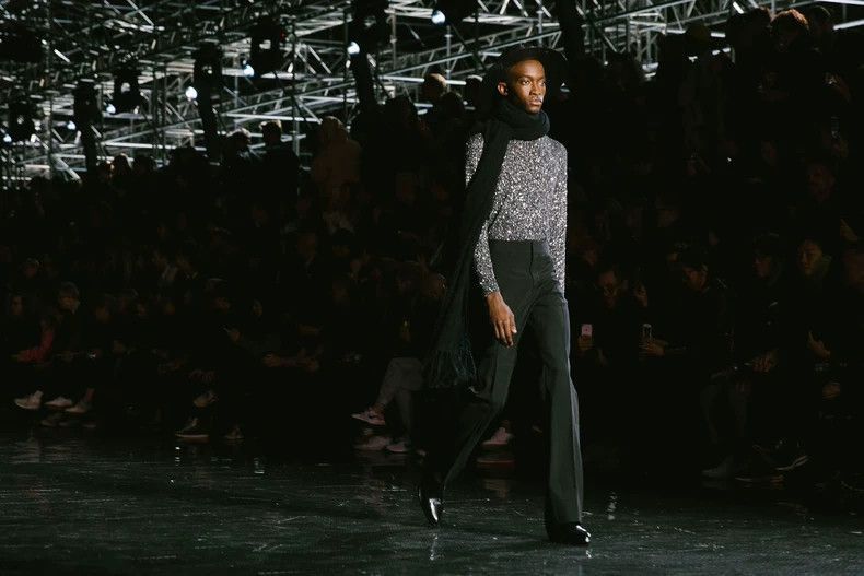 Saint Laurent Paris Saint Laurent Paris Saint Laurent Silver Starry Sequin Swe Size US L / EU 52-54 / 3 - 9 Thumbnail