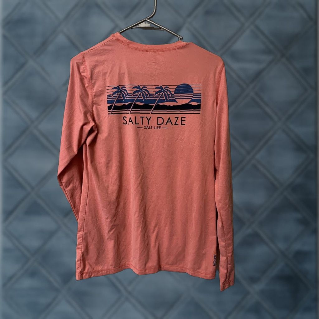 Vintage Salt Life Shirt Women’s Salmon Salty Daze SLX Drifit Long Sleeve Medium Pink Size M / US 6-8 / IT 42-44 - 1 Thumbnail