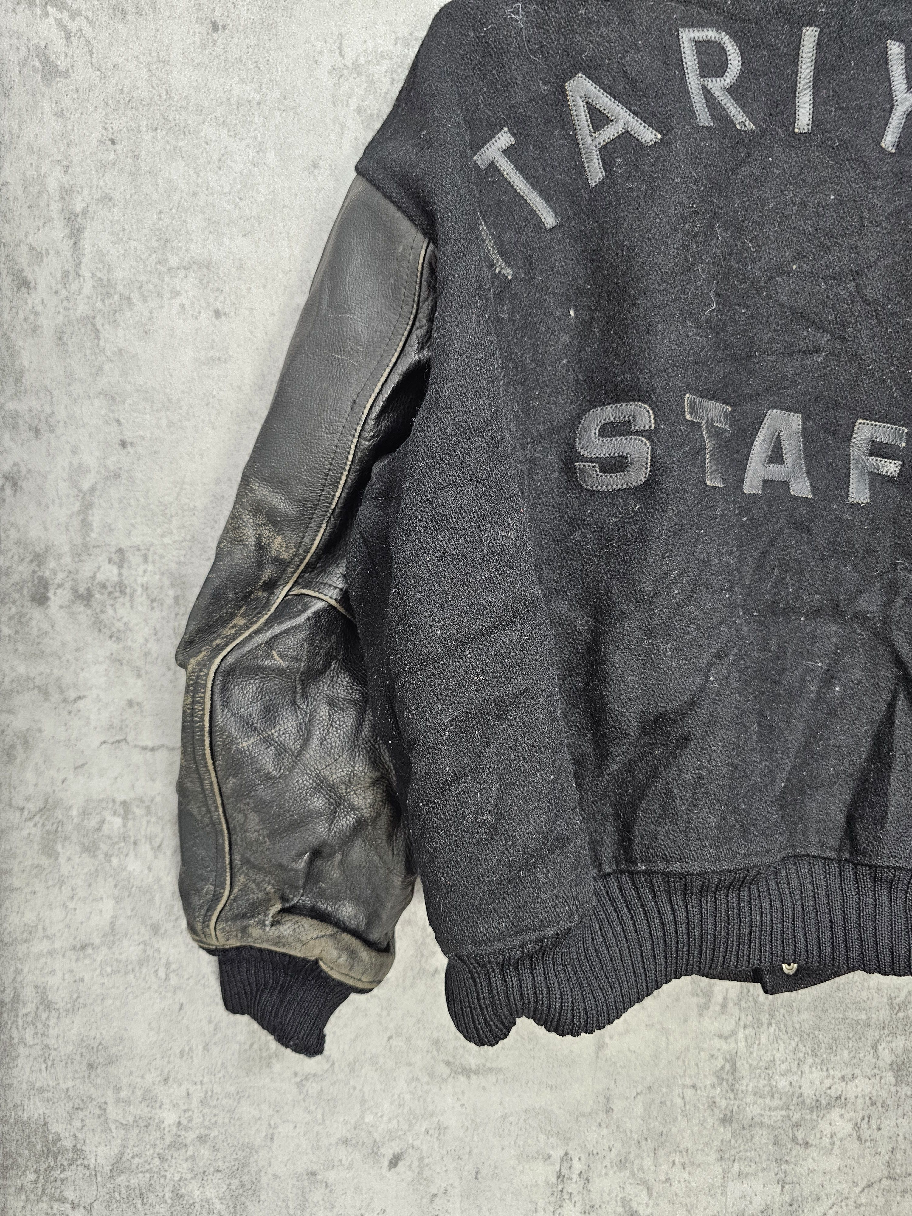 Other Vintage ITARIYARD STAFF Leather Wool Varsity Jacket J0095 Size US L / EU 52-54 / 3 - 5 Thumbnail