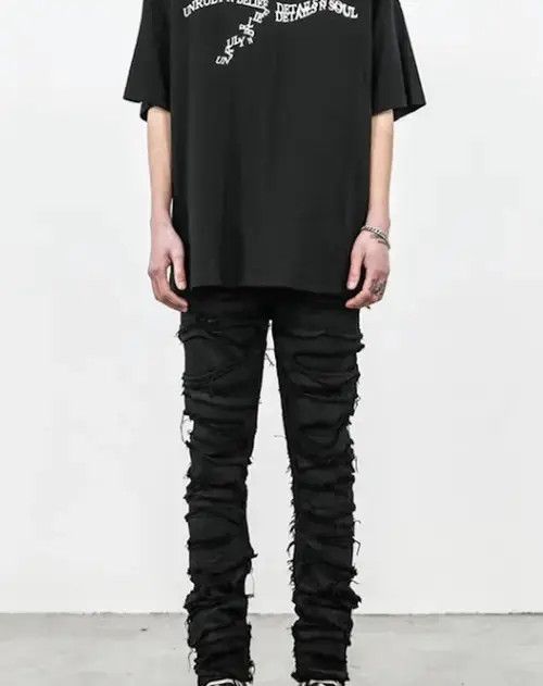 Other Skinny Denim Jeans Heavy Destruction Ripped Size US 32 / EU 48 - 3 Thumbnail
