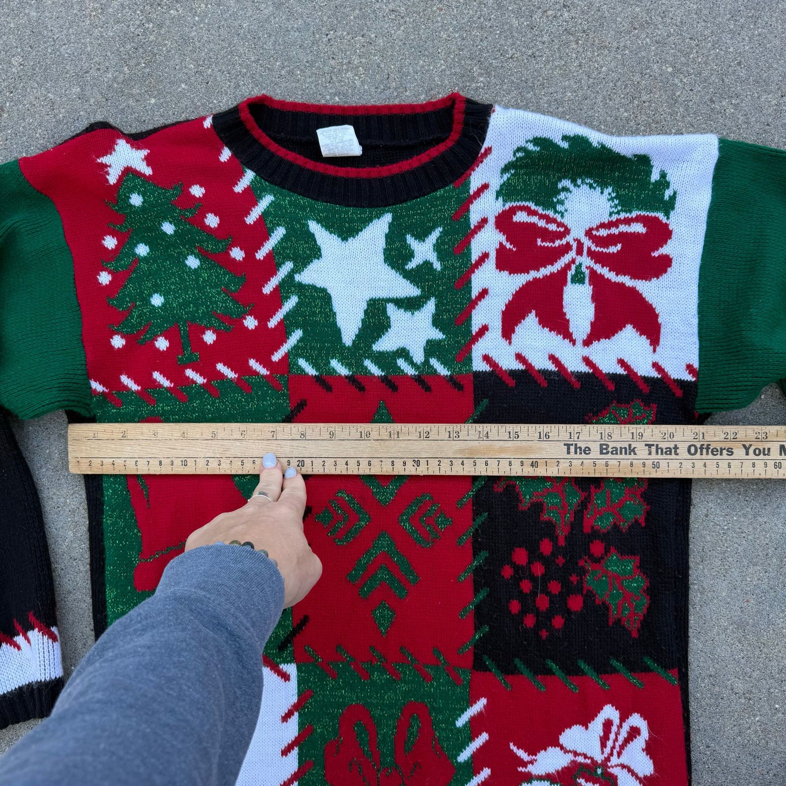 Vintage 90s Christmas Knit Sampler Sweater Tree Candy Cane SMALL Size S / US 4 / IT 40 - 5 Thumbnail