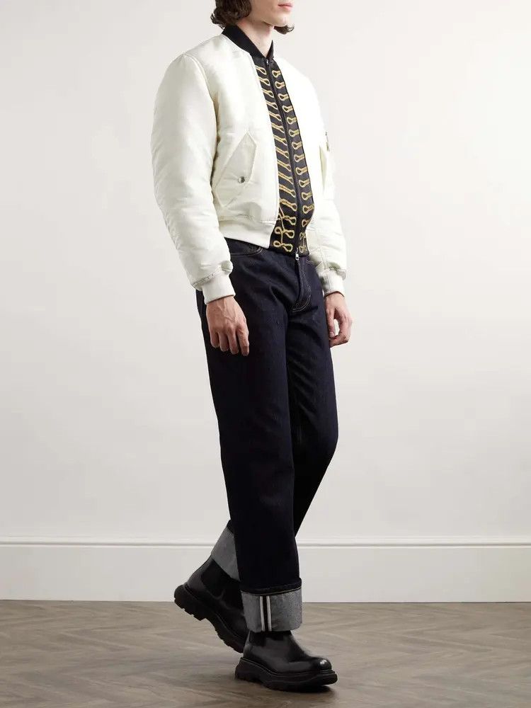 Alexander McQueen o1w1db10925 Trompe-I'Oeil Bomber Jacket in White Size US M / EU 48-50 / 2 - 4 Thumbnail