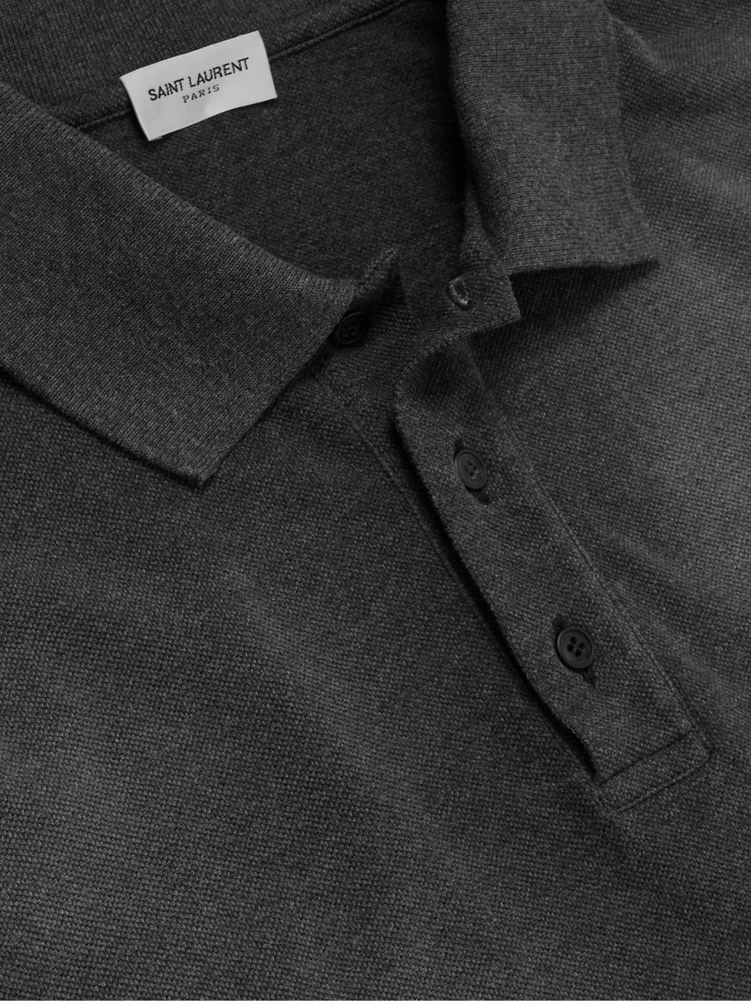 Saint Laurent Paris o1tp1o0525 Polo T-Shirt in Grey Size US S / EU 44-46 / 1 - 4 Thumbnail